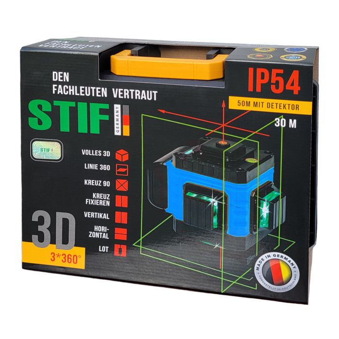 Купить 3D Лазерный уровень STIF BL-05B 3х360 по цене 2 490 грн